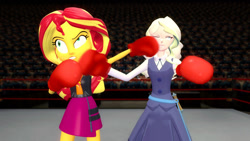 Size: 1366x768 | Tagged: safe, artist:migueruchan, character:sunset shimmer, species:human, my little pony:equestria girls, 3d, boxing, diana cavendish, gmod, humanized, little witch academia, source filmmaker, sports