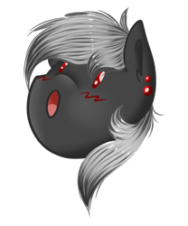 Size: 500x600 | Tagged: safe, artist:luriel maelstrom, oc, oc:luriel maelstrom, species:pony, blushing, detailed hair, emoji, open mouth, piercing, silly, silly face, surprised, surprised face