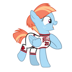 Size: 1536x1536 | Tagged: safe, artist:motownwarrior01, character:windy whistles, species:pony, basketball, chicago bulls, clothing, female, jersey, nba, solo