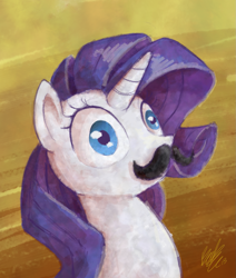 Size: 1191x1403 | Tagged: safe, artist:zestyoranges, character:rarity, moustache