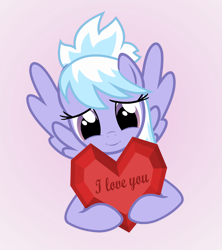 Size: 4000x4500 | Tagged: safe, artist:galekz, character:cloudchaser, species:pony, bronybait, cute, female, heart, heartwarming, holiday, i love you, love, solo, valentine, valentine's day