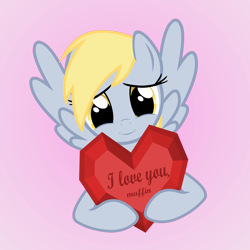 Size: 4000x4000 | Tagged: safe, artist:galekz, character:derpy hooves, species:pegasus, species:pony, cute, female, heart, holiday, i love you, love, mare, valentine, valentine's day