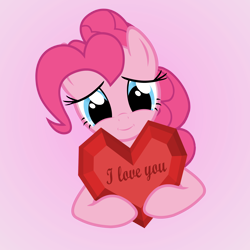 Size: 4000x4000 | Tagged: safe, artist:galekz, character:pinkie pie, species:pony, cute, female, heart, heartwarming, holiday, i love you, love, solo, valentine, valentine's day