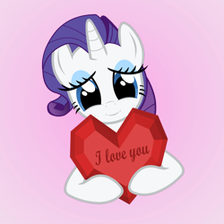 Size: 4000x4000 | Tagged: safe, artist:galekz, character:rarity, species:pony, cute, female, heart, heartwarming, holiday, i love you, love, solo, valentine, valentine's day