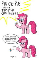 Size: 900x1235 | Tagged: safe, artist:cartoon-eric, character:pinkie pie, species:pony, signature, tide pods