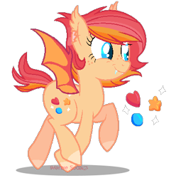 Size: 398x402 | Tagged: safe, artist:awoomarblesoda, base used, oc, oc:fruit snacks, species:bat pony, species:pony, female, mare, simple background, solo, transparent background