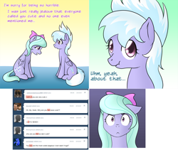 Size: 1502x1269 | Tagged: safe, artist:marikaefer, character:cloudchaser, character:flitter, species:pony, ask flitter and cloudchaser, scrunchy face