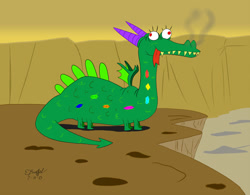 Size: 900x701 | Tagged: safe, artist:cartoon-eric, character:crackle, species:dragon, dragon lands, solo