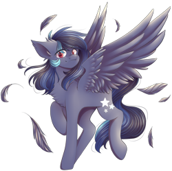Size: 1917x1909 | Tagged: safe, artist:shiromidorii, oc, oc:swift star, species:pegasus, species:pony, feather, female, mare, simple background, solo, transparent background