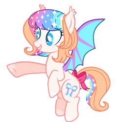 Size: 1100x1162 | Tagged: safe, artist:awoomarblesoda, oc, oc:frosting, species:bat pony, species:pony, female, mare, simple background, solo, transparent background