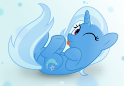 Size: 6271x4375 | Tagged: safe, artist:potato22, character:trixie, species:pony, species:unicorn, absurd resolution, ball, blep, blinking, cute, cuteness overload, diatrixes, female, looking at you, mare, one eye closed, pony ball, rolling, show accurate, solo, tongue out, vector, weapons-grade cute, wink, winking at you