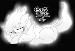 Size: 1364x936 | Tagged: safe, artist:lucas47-46, oc, oc:sleapeazy, species:earth pony, species:pony, clothing, colt, dead, ghost, male, monochrome