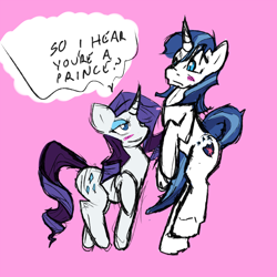 Size: 2000x2000 | Tagged: safe, artist:magello, character:rarity, character:shining armor, species:pony, species:unicorn, ship:rariarmor, blushing, female, flirting, infidelity, male, mare, shipping, stallion, straight