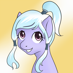 Size: 500x500 | Tagged: safe, artist:marikaefer, character:cloudchaser, species:pony, alternate hairstyle, ask flitter and cloudchaser, bust, female, korra, portrait, solo