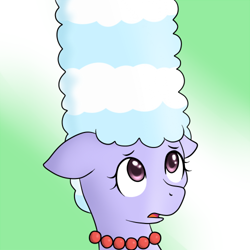 Size: 500x500 | Tagged: safe, artist:marikaefer, character:cloudchaser, species:pony, alternate hairstyle, ask flitter and cloudchaser, female, marge simpson, solo, the simpsons