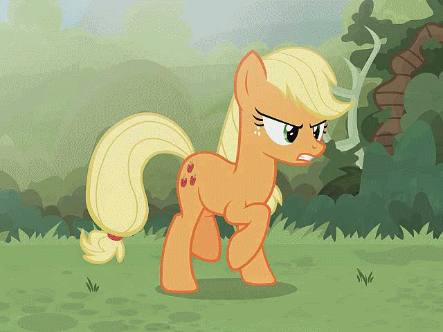Size: 640x480 | Tagged: safe, artist:brutalweather studio, character:applejack, character:discord, character:rainbow dash, species:earth pony, species:pegasus, species:pony, animated, bush, exercise, female, football, gif, grass, ponyville's incident, show accurate, sports, stretching, trotting, youtube link