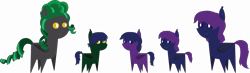 Size: 21703x6373 | Tagged: safe, artist:cosmiceclipsed, oc, oc:alfie, oc:charlotte, oc:phobia remedy, oc:rosetta stone, oc:tabby, species:bat pony, species:pony, fanfic:pandemic, fanfic:riverview, absurd resolution, bat pony oc, foal, pointy ponies