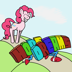 Size: 2000x2000 | Tagged: safe, artist:tunrae, character:pinkie pie, species:earth pony, species:pony, newbie artist training grounds, atg 2019, grin, literal words, smiling