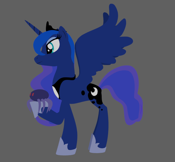 Size: 594x550 | Tagged: safe, artist:iknowpony, character:princess luna, species:alicorn, species:pony, 3d, animated, blender, female, gif, lineless, mare, rotating, smiling, spider, spread wings, wings