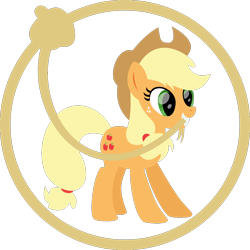 Size: 1080x1080 | Tagged: safe, artist:iknowpony, character:applejack, species:earth pony, species:pony, .svg available, female, lasso, lineless, mare, rope, simple background, solo, transparent background, vector