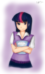 Size: 497x824 | Tagged: safe, artist:jeglegator, artist:sylphan, character:twilight sparkle, species:human, clothing, female, humanized, solo
