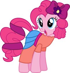 Size: 4000x4171 | Tagged: safe, artist:pilot231, character:pinkie pie, species:earth pony, species:pony, bow, clothing, dress, female, hair bow, mare, simple background, solo, transparent background, vector