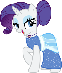 Size: 4000x4718 | Tagged: safe, artist:pilot231, character:rarity, species:pony, species:unicorn, alternate hairstyle, clothing, dress, eyeshadow, female, flower necklace, hair bun, makeup, mare, raised hoof, simple background, solo, transparent background, vector