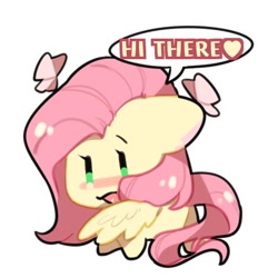 Size: 512x512 | Tagged: safe, artist:snowillusory, part of a set, character:fluttershy, species:pegasus, species:pony, butterfly, female, hello there, solo