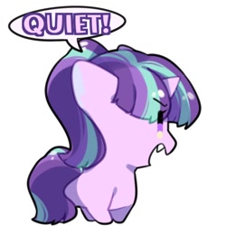 Size: 512x512 | Tagged: safe, artist:snowillusory, part of a set, character:starlight glimmer, species:pony, species:unicorn, chibi, cute, dialogue, female, glimmerbetes, one word, profile, quiet, ragelight glimmer, s5 starlight, solo, speech bubble