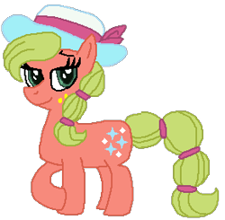 Size: 290x284 | Tagged: safe, artist:drypony198, oc, oc:maplejack, species:earth pony, species:pony, clothing, cowboys and equestrians, female, hair tie, hat, lidded eyes, mad (tv series), mad magazine, maplejack, mare, simple background, solo, sun hat, transparent background