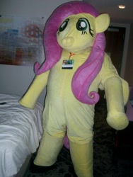 Size: 720x960 | Tagged: safe, artist:ponylover88, character:fluttershy, species:pony, clothing, cosplay, costume, cursed image, irl, mascot, photo