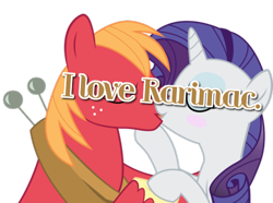 Size: 500x371 | Tagged: safe, artist:joemasterpencil, character:big mcintosh, character:rarity, species:pony, ship:rarimac, female, kissing, male, mlpshippingconfessions, shipping, straight