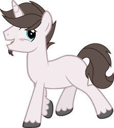Size: 782x878 | Tagged: safe, artist:crystalponyart7669, oc, oc:rocy road, parent:cookie crumbles, parent:hondo flanks, parents:cookieflanks, species:pony, species:unicorn, blank flank, male, offspring, simple background, solo, stallion, transparent background