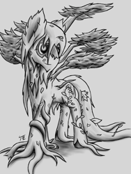 Size: 1500x2000 | Tagged: safe, artist:tunrae, character:big mcintosh, species:earth pony, species:pony, demi-god, digital art, dryad, male, nature, request, sketch, solo, transformed, tree pony