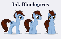 Size: 1323x842 | Tagged: safe, artist:culu-bluebeaver, oc, oc only, oc:bluehooves, species:earth pony, species:pony, brown eyes, cutie mark, glasses, male, reference, reference sheet, simple background, stallion