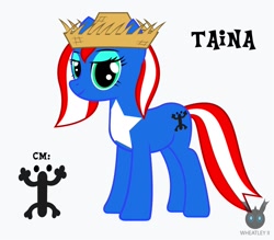 Size: 1418x1241 | Tagged: safe, artist:myoozik, artist:wheatley r.h., derpibooru original, oc, oc only, oc:taina, species:earth pony, species:pony, nation ponies, clothing, coat markings, coqui, cutie mark, digital art, female, hat, lidded eyes, looking at you, mare, pava, ponified, puerto rico, smiling, stars, straw hat, striped hair, striped mane, striped tail, symbol, taino symbol, vector, watermark