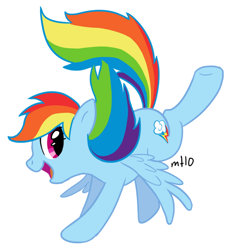 Size: 568x600 | Tagged: safe, artist:empty-10, character:rainbow dash, species:pegasus, species:pony, g4, female, mare, photoshop, simple background, solo, white background