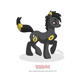 Size: 2300x2206 | Tagged: safe, artist:almairis, species:pony, commission, crossover, pokémon, ponified, simple background, solo, transparent background, umbreon