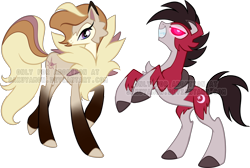Size: 900x606 | Tagged: safe, artist:sakuyamon, oc, species:pony, adoptable, crossover, lycanroc, midday lycanroc, midnight lycanroc, pokémon, pokémon sun and moon, ponified