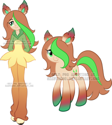 Size: 800x894 | Tagged: safe, artist:sakuyamon, oc, species:pony, my little pony:equestria girls, adoptable, crossover, equestria girls-ified, leafeon, pokémon, ponified, solo
