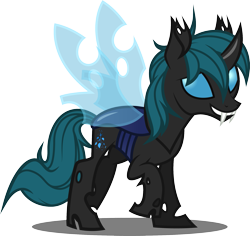 Size: 1875x1769 | Tagged: safe, artist:tsabak, oc, oc only, oc:poison trail, species:changeling, species:pony, changelingified, commission, cutie mark, male, simple background, smiling, solo, species swap, transparent background