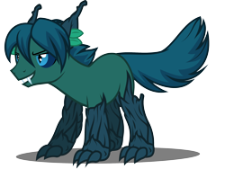 Size: 2594x1954 | Tagged: safe, artist:tsabak, oc, oc:poison trail, blue sclera, original species, simple background, solo, species swap, timber pony, timber wolf, transparent background, vector