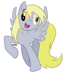 Size: 600x671 | Tagged: safe, artist:empty-10, character:derpy hooves, species:pegasus, species:pony, g4, female, happy, mare, photoshop, simple background, solo, white background