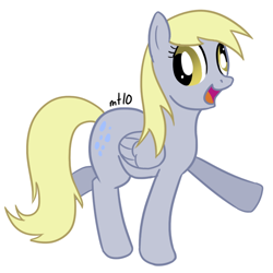 Size: 600x600 | Tagged: safe, artist:empty-10, character:derpy hooves, species:pegasus, species:pony, g4, female, happy, mare, photoshop, simple background, solo, walking, white background