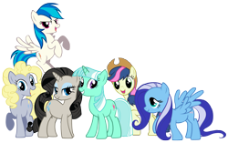 Size: 5400x3400 | Tagged: safe, artist:mihaaaa, artist:shadowhedgiefan91, character:applejack, character:bon bon, character:derpy hooves, character:dj pon-3, character:fluttershy, character:lyra heartstrings, character:minuette, character:octavia melody, character:pinkie pie, character:rainbow dash, character:rarity, character:sweetie drops, character:twilight sparkle, character:vinyl scratch, species:earth pony, species:pegasus, species:pony, species:unicorn, alternate mane six, female, mane 6 recolors, mane six, mare, palette swap, recolor, simple background, transparent background, vector