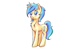 Size: 6000x4000 | Tagged: safe, artist:coco-drillo, oc, oc only, oc:dex, species:pony, species:unicorn, blue mane, chest fluff, colourful, cute, diabetes, ear fluff, male, solo, stallion, standing, yellow fur
