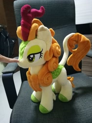 Size: 2976x3968 | Tagged: safe, artist:egalgay, character:autumn blaze, bag, boop, chair, cute, door, hand, irl, photo, plushie