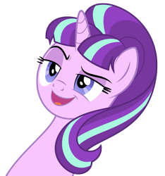 Size: 1181x1264 | Tagged: safe, artist:culu-bluebeaver, character:starlight glimmer, species:pony, species:unicorn, comic:the newcomer, dreamworks face, explicit series, female, mare, necc, png, s5 starlight, simple background, smiling, solo, transparent background