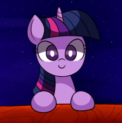 Size: 366x369 | Tagged: safe, artist:handgunboi, character:twilight sparkle, species:pony, bust, female, mare, night, portrait, sky, solo, stars