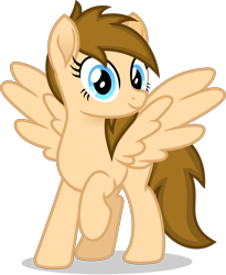 Size: 1876x2287 | Tagged: safe, artist:peahead, oc, oc only, oc:stellar winds, species:pegasus, species:pony, blue eyes, female, folded wings, looking at you, mare, simple background, smiling, solo, standing, transparent background, vector, wings